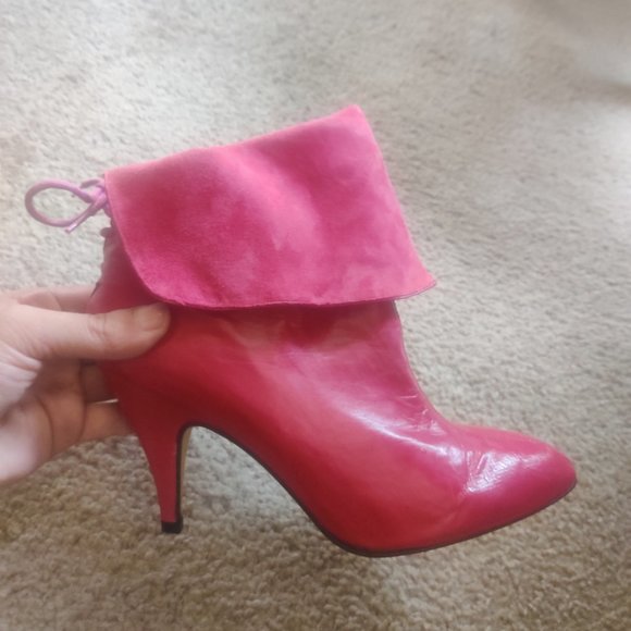 Nickels 1980s vintage hot pink high heel stiletto ankle boots - Picture 6 of 13